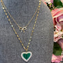 Malachite Heart Charm Necklace