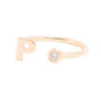 APRIL BIRTHSTONE INITIALS RING - DIAMOND