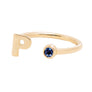 JUNE BIRTHSTONE INITIALS RING - ALEXANDRITE