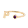 FEBRUARY BIRTHSTONE INITIALS RING - AMETHYST