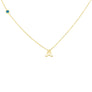 MARCH BIRTHSTONE INITIALS NECKLACE - AQUAMARINE