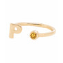 NOVEMBER BIRTHSTONE INITIALS RING - CITRINE