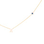 SEPTEMBER BIRTHSTONE INITIALS NECKLACE - SAPPHIRE