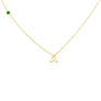 MAY BIRTHSTONE INITIALS NECKLACE - EMERALD