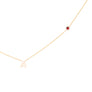 JULY BIRTHSTONE INITIALS NECKLACE - RUBY