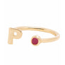 JANUARY BIRTHSTONE INITIALS RING - GARNET