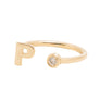APRIL BIRTHSTONE INITIALS RING - DIAMOND