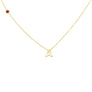 JULY BIRTHSTONE INITIALS NECKLACE - RUBY