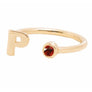 JULY BIRTHSTONE INITIALS RING - RUBY