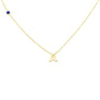 SEPTEMBER BIRTHSTONE INITIALS NECKLACE - SAPPHIRE