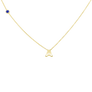 SEPTEMBER BIRTHSTONE INITIALS NECKLACE - SAPPHIRE