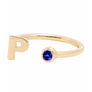 DECEMBER BIRTHSTONE INITIALS RING - TANZANITE