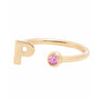 OCTOBER BIRTHSTONE INITIALS RING - TOURMALINE