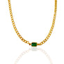 CURB CHAIN EMERALD NECKLACE