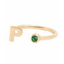 MAY BIRTHSTONE INITALS RING - EMERALD
