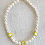 Yellow Lucky Eye Pearl Necklace