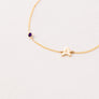 FEBRUARY BIRTHSTONE INITIALS BRACELET - AMETHYST