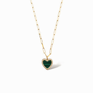 Malachite Heart Necklace