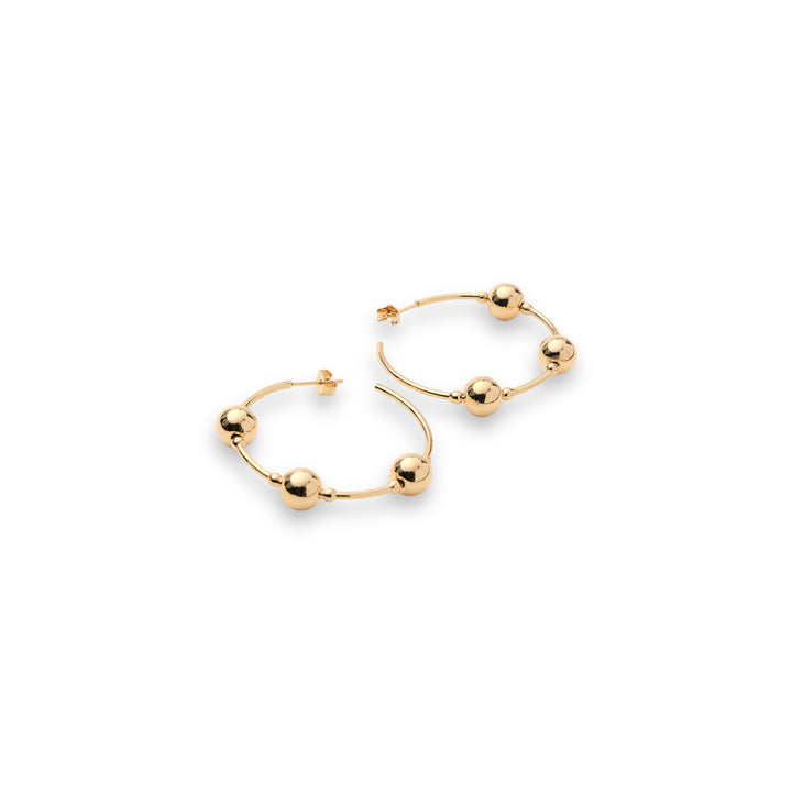 Golden Bubble Bead Hoops