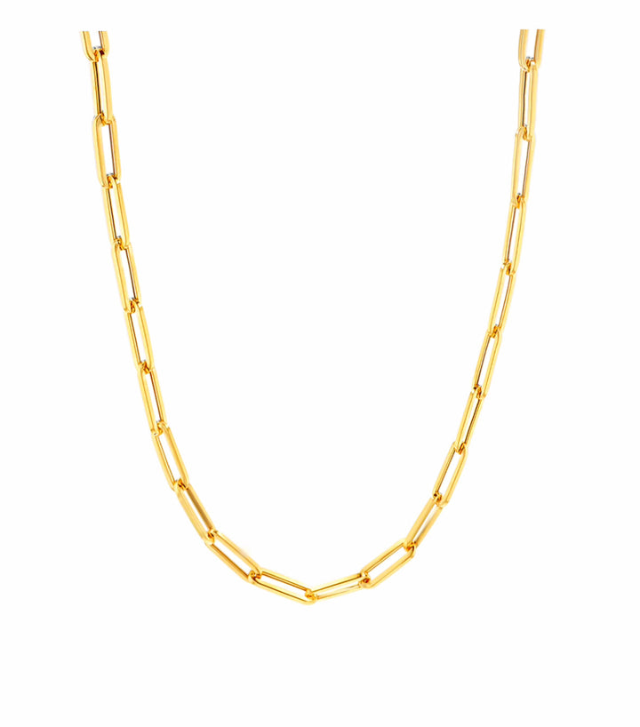 Eivissa Paperclip Classic Necklace Solid Gold