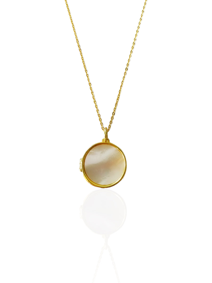 Mother of Pearl Locket Necklace