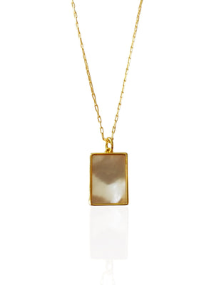 Mother of Pearl Locket Necklace