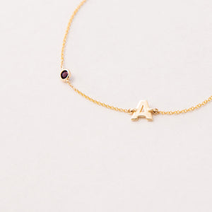 BIRTHSTONE INITALS BRACELET
