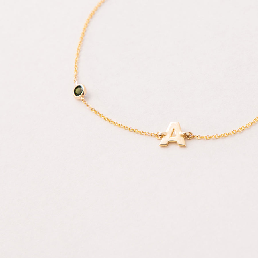 BIRTHSTONE INITALS BRACELET