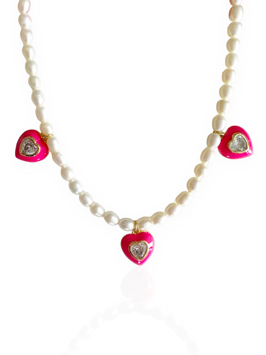 Pearl Hearts Necklace