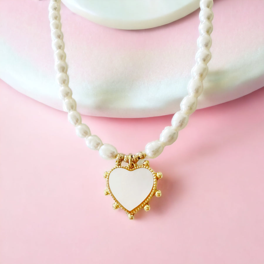 PERLA CUORE MOTHER OF PEARL NECKLACE