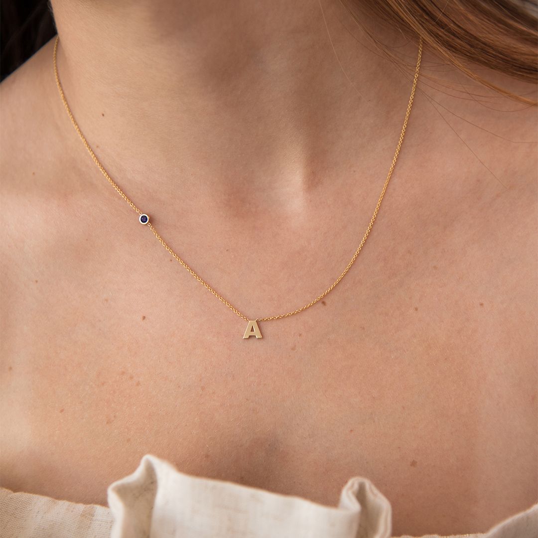 Mother's Heart Necklace | Birthstone Initial Necklace | Sterling Silve –  lark & juniper