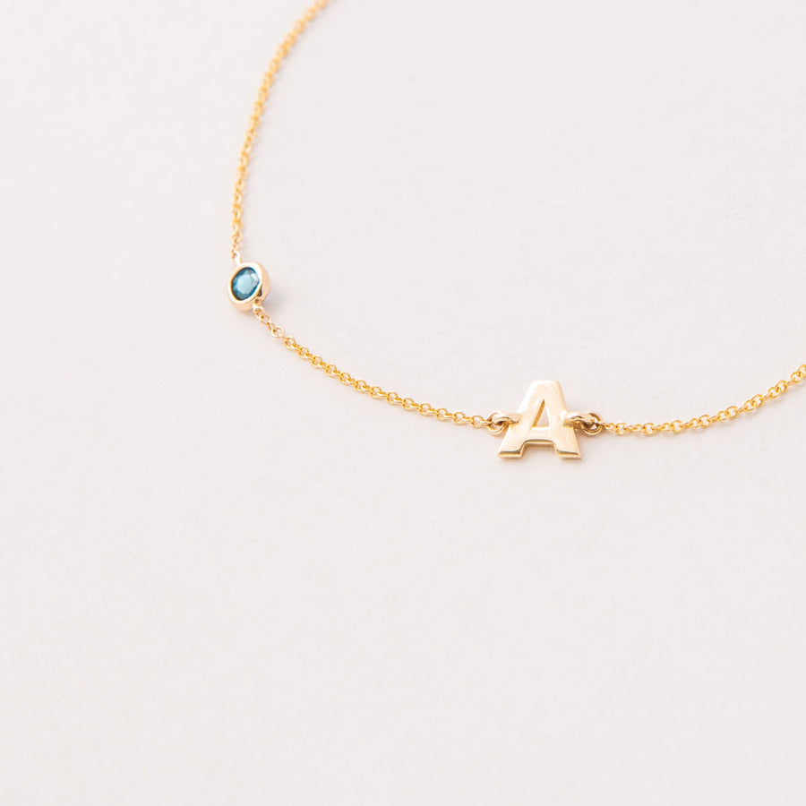 BIRTHSTONE INITALS BRACELET